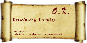 Orszáczky Károly névjegykártya